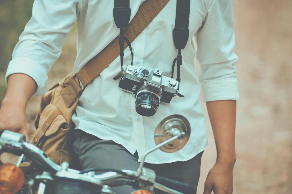 camera with motorcycle photography